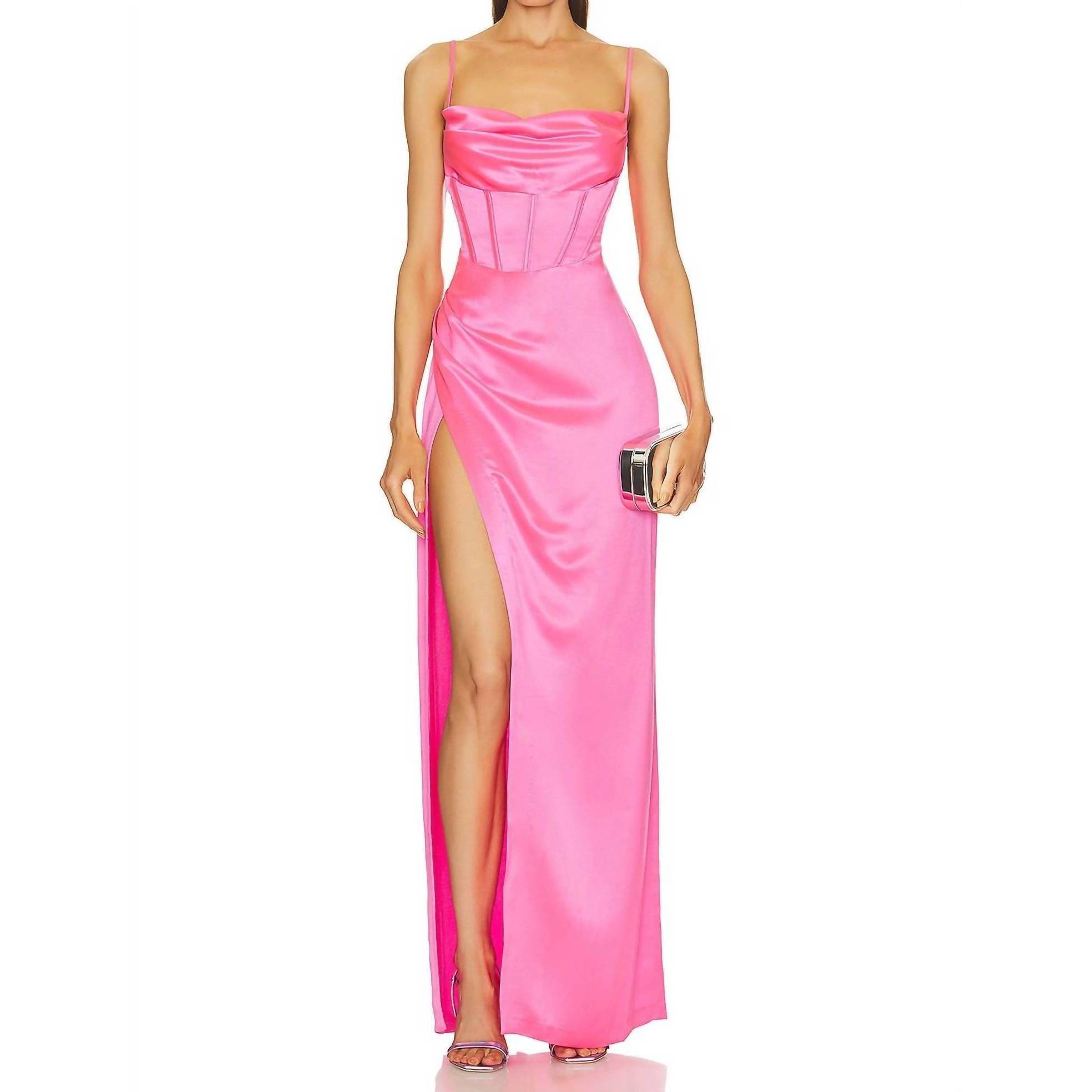 New Retrofete Rosa Maxi Dress In Hyper Pink